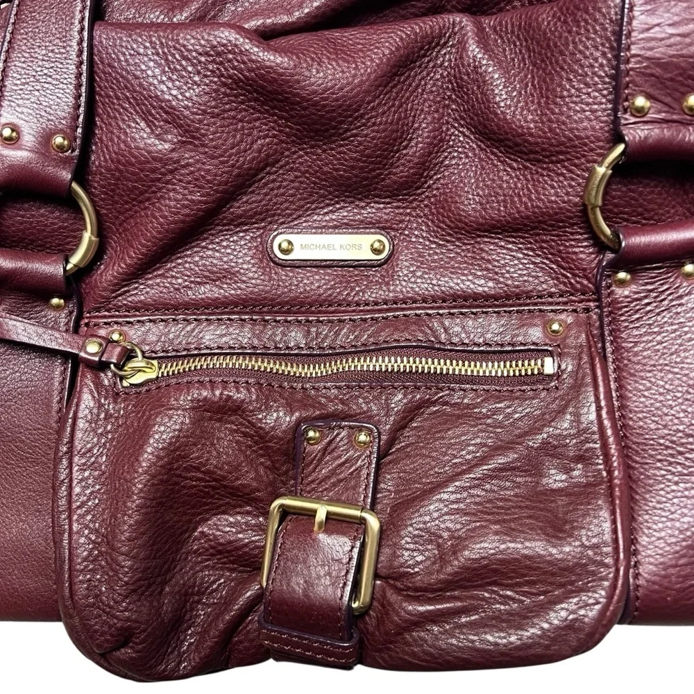 Michael Kors Merlot Pebbled Leather Shoulder Bag